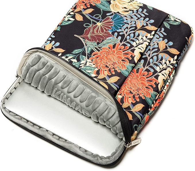 Kinmac 360 Protective Water Resistant Laptop Case Bag Sleeve with Handle for Surface, MacBook Air/Pro, iPad Pro - 12.9 and 13.3 inch Laptop (Royal Chrysanthemum)