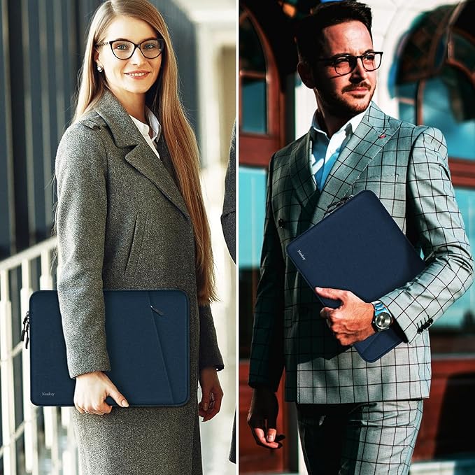 Laptop Sleeve Case 13.3 inch, Shockproof Protective Computer Cover with Accessories Pocket, Laptop Bag Compatible with MacBook Air/Pro 13-13.3 inch, Compatible for MacBook Pro 14 inch, DarkBlue