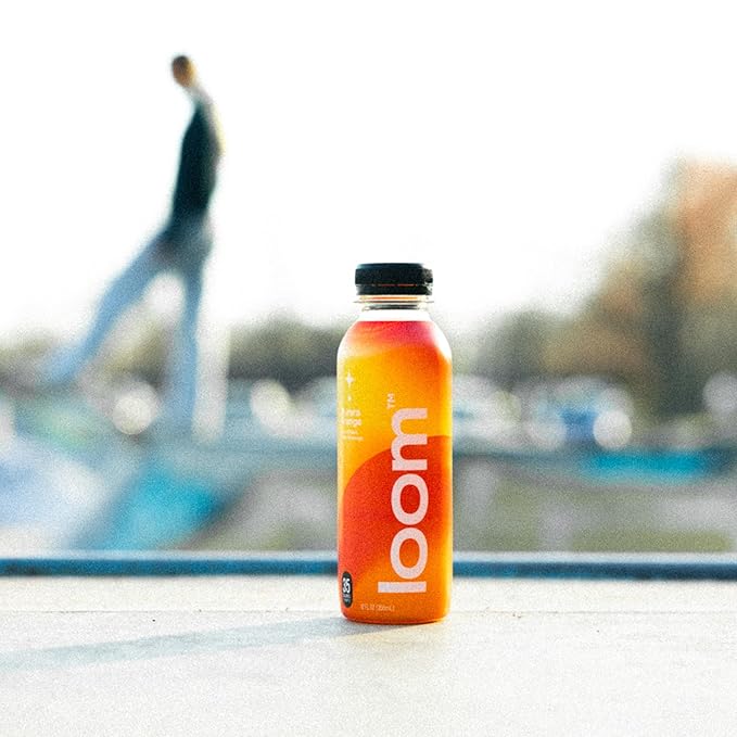 Aurora Orange Juice Drinks by Loom, Low Sugar Juice, Real Fruit, No Added Sugar, 35 Calories, Non-GMO, Vegan, Gluten Free, 12 oz bottles, 12 pack