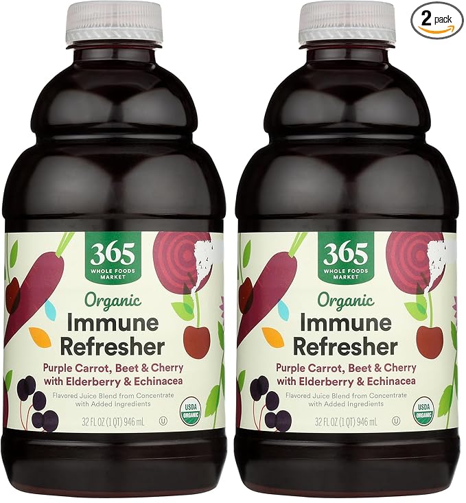 365 By Whole Foods Market, Juice Carrot Beet Cherry Elder Organic, 32 Fl Oz (Pack of 2)