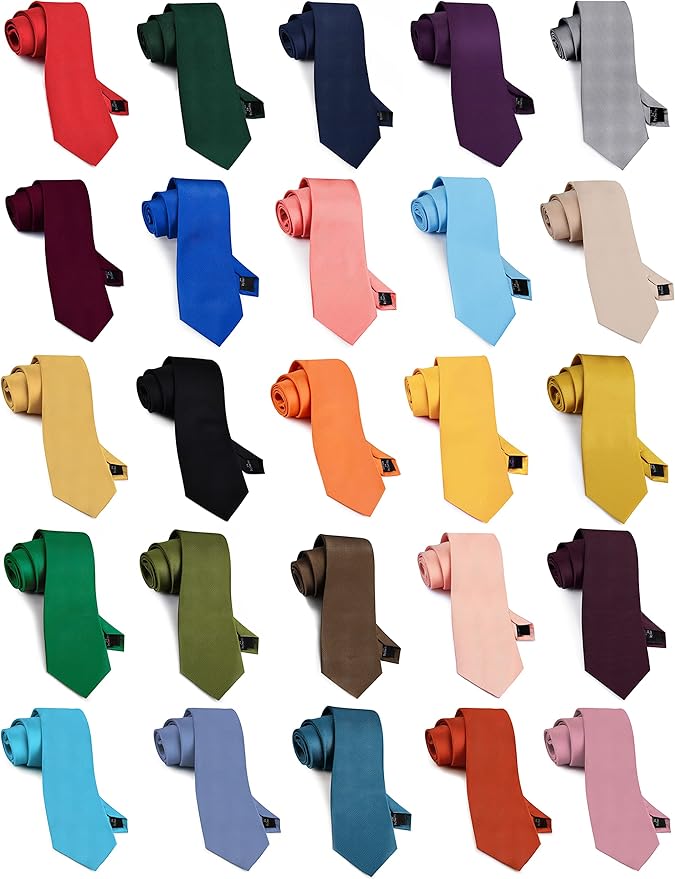 GUSLESON Classic New 3.15"(8cm) Men's Solid Color Necktie Wedding Business Tie + Gift Box