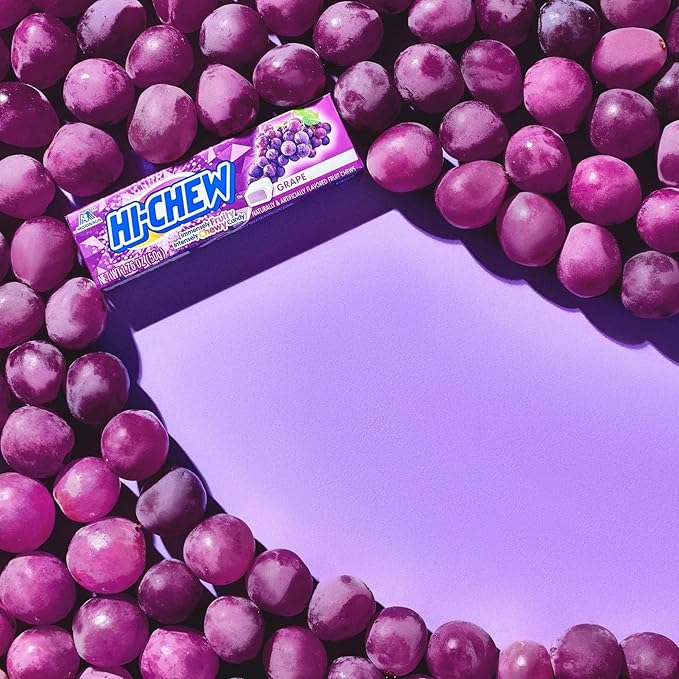 HI-CHEW Grape Sticks, 15-Pack, Soft & Chewy Candy, 1.76oz Each, Bulk Candy Individually Wrapped - Made with Immensely Juicy Fruity Flavors