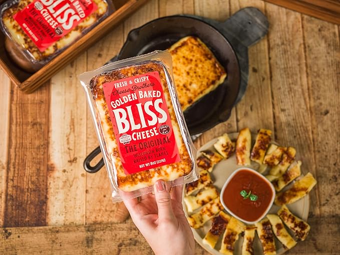 Cheese Bros Family Fest Gift Box with 8 Inch Cutting Board | Fresh from Wisconsin | Includes Baked Bliss, Assorted Cheddar and Gouda Cheeses, Cheese Curds, Alpine-Style Adelheid | Family Gifting Idea