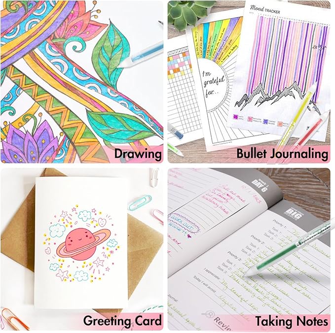 36 PCS Scented Glitter Color Gel Pen Smooth Writing Stationery Kit Cute Smell Good Fruit Flavors Coloring for Girls Kids Art Crafts School Stocking Stuffers