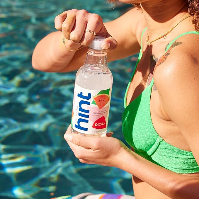 Hint Fruit-Infused Bottled Water, Watermelon - Sugar Free Flavored Water with Zero Calories, Naturally Flavored, and No Artificial Sweeteners - 16 Fl Oz (Pack of 24)