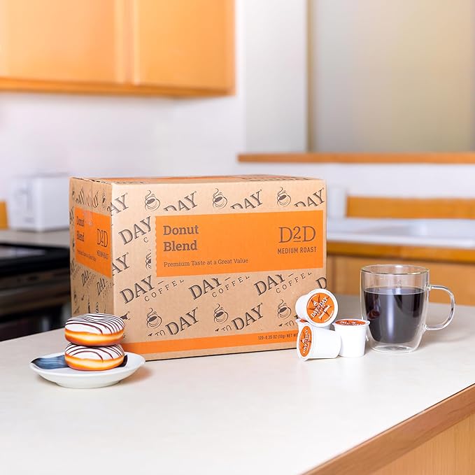 Day To Day 120-Count Donut Blend, Medium Roast Single Serve Coffee Pods for K-Cup Keurig Brewers