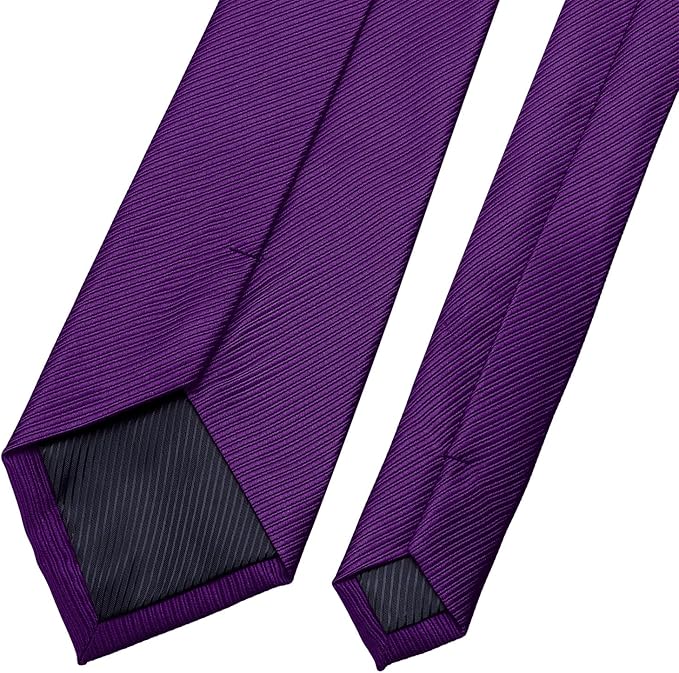 KOOELLE Men's Ties Solid Pure Color Plain Neckties Formal Black Ties For Men