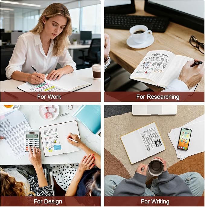 Comix 8 Pack Lined Notebook Journals, 240 Pages, 5.5 x 8.3 inch, Journaling Notebooks for Work, School, Home, A5 Hardcover Notebooks, College Ruled Notebooks for Notes-taking, Writing