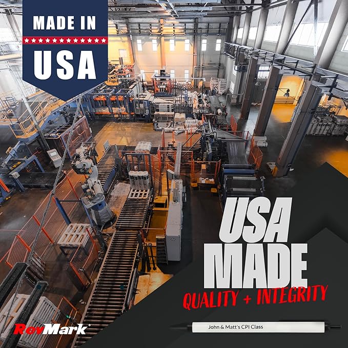 RevMark Personalized Ballpoint Pen, Custom Printed Name, Business or Event Information, Timeless Advertising, USA Made Pens, Promotional Marketing, Smooth Black Ink, Bulk Pack (Black,100 Ct.)