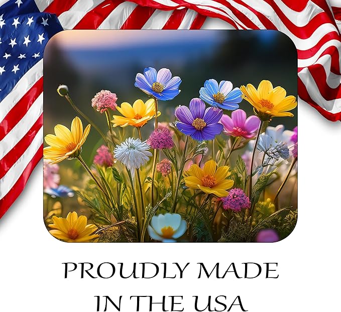 Floral Pattern Flower Mouse Pad Mat Mousepad for Desk Computer Laptop PC Gaming Home or Office Gift for Her Flowers (Wildflowers MP98)