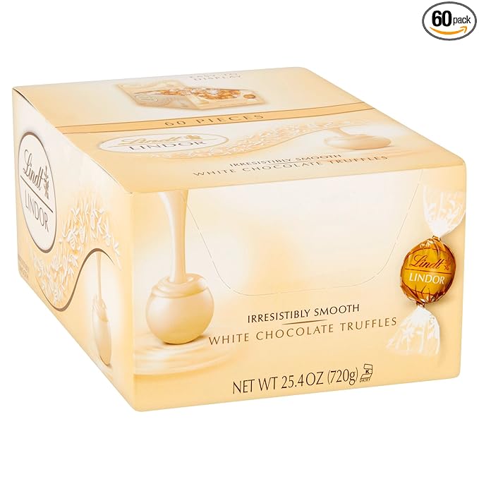 Lindt Lindor Truffles - White Chocolate - 60 ct,1 ounces