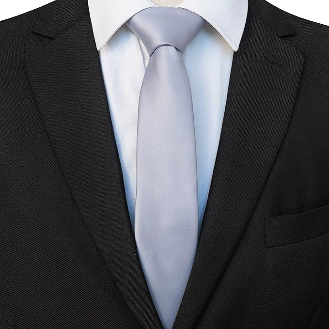 RBOCOTT 2.4“ Solid Color Skinny Tie Business Wedding Necktie for Men(6cm)
