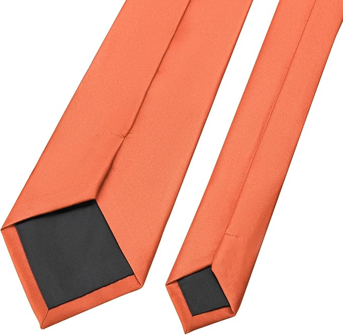 KOOELLE Men's Ties Solid Pure Color Plain Neckties Formal Black Ties For Men