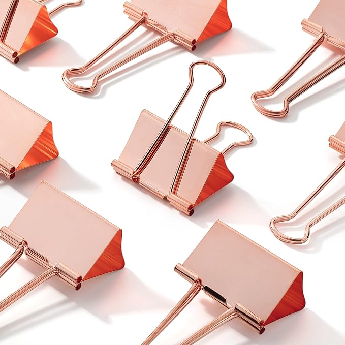 Mr. Pen- Jumbo Binder Clips, 2 Inch, 12 Pack, Rose Gold