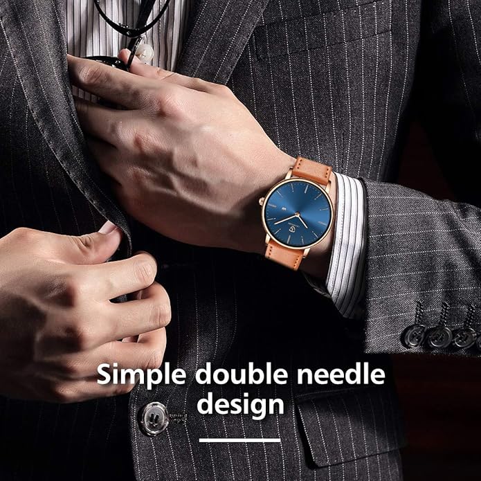 BEN NEVIS Watch, Mens Watch, Minimalist Fashion Simple Wrist Watch Analog Date with Leather Strap