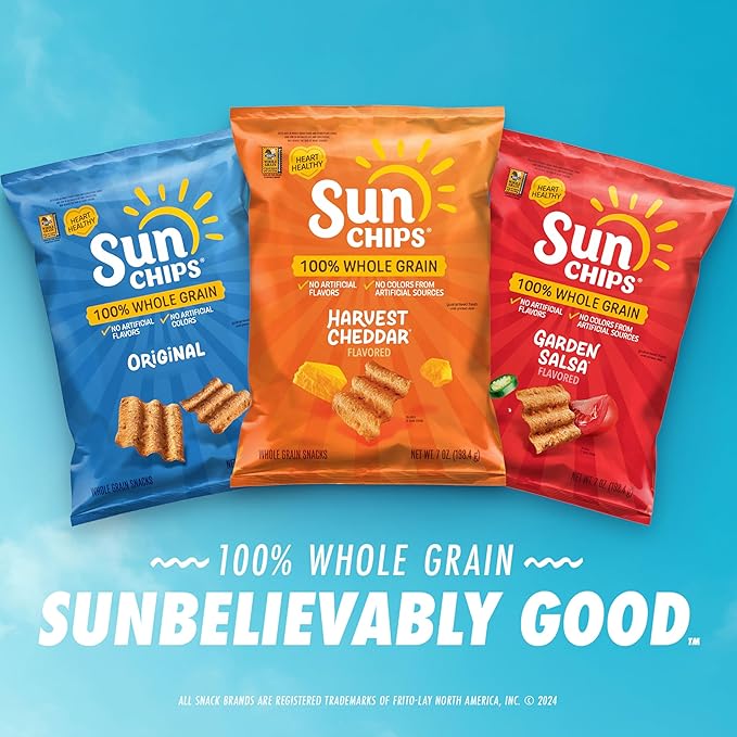 Sunchips Multigrain Snacks Harvest Cheddar, 7 Oz