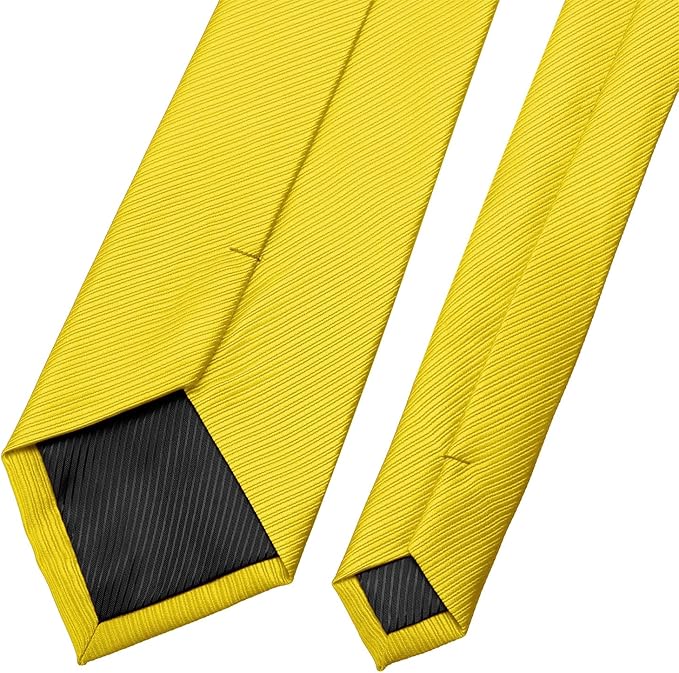 KOOELLE Men's Ties Solid Pure Color Plain Neckties Formal Black Ties For Men