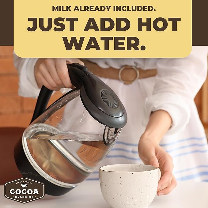 Cocoa Classics Arctic White Cocoa Mix, Hot Chocolate, Made with Nonfat Milk, Just Add Hot Water, Make Hot or Iced Cocoa, Gluten Free, 1.25oz Packets (Pack of 36)