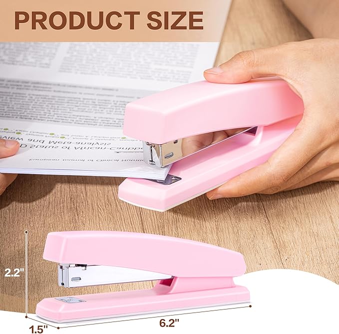 Deli Stapler, 12 Pack Staplers with 12000 Staples and 12 Staple Removers, Staplers for Desk, 25 Sheet Capacity, Assorted 6 Colors
