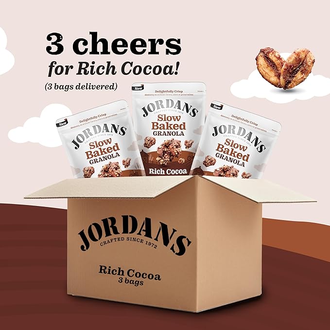 Jordans Slow Baked Granola | Rich Cocoa Granola | No Artificial Flavors, Colors, or Preservatives | Better for You Snacks for Adults & Kids | 11.4 oz (Pack of 3)