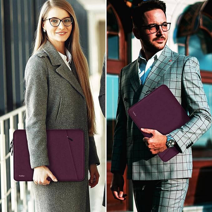 Laptop Sleeve Bag 13.3 inch, Shockproof Protective Computer Cover with Accessories Pocket, Laptop Case Compatible with MacBook Air/Pro 13-13.3 inch, Compatible for MacBook Pro 14 inch, Magenta