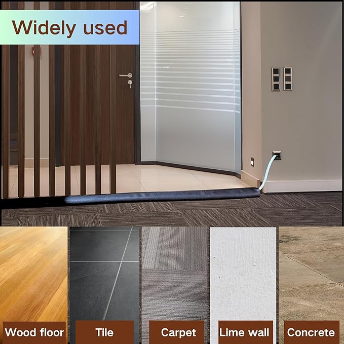 10ft Self Adhesive Floor Cord Cover,Cable Cavity:0.61" (W) x 0.32" (H),Heavy Duty Soft PVC Cable Protector and Extension Cord Hider,Cord Management System to Hide Wires on Floor,Black