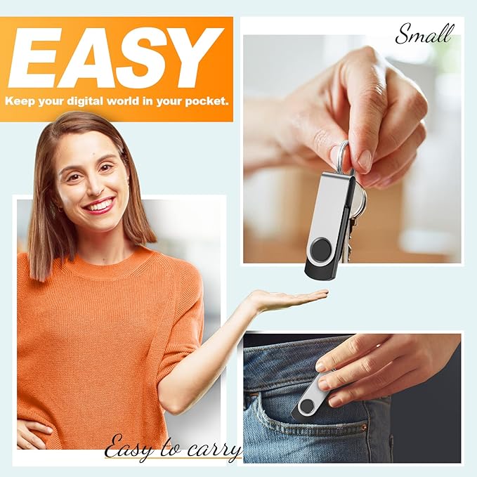 Kepmem 4GB USB Flash Drive Bulk 10 Pack 4 GB Thumb Drives Swivel USB Memory Stick 2.0 Portable Pendrive 4 Giga Silver Jump Drive Multipack Zip Drive Computer Data Storage for Wedding