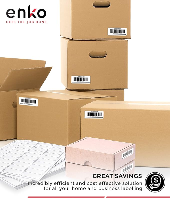 enKo - 8-1/2 x 11 Inch Label - White Blank - 1 Per Sheet Full Shipping Address Labels for Laser Inkjet Printer (1000 Sheets, 1000 Labels)