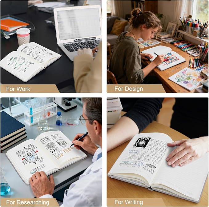 COMIX 12 Pack Lined Journal Notebooks, 240 Pages, Medium 5.5" x 8.3", Hardcover, Journaling Notebook for Work, Business Notebooks for School & Office, Journals for Women, Men