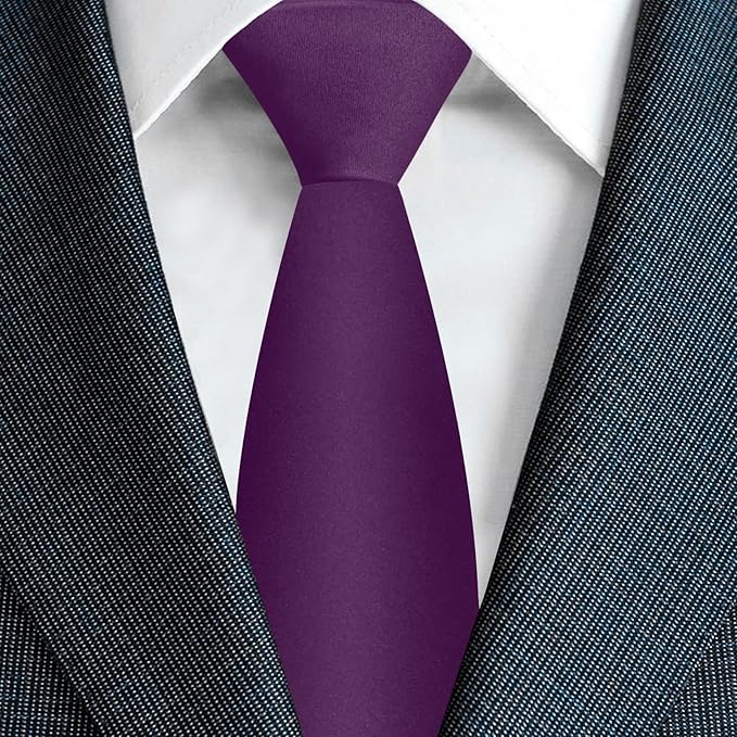 Men's Ties Solid Pure Color 3.15" (8CM) Necktie Plain Formal Business Wedding Black Ties For Men