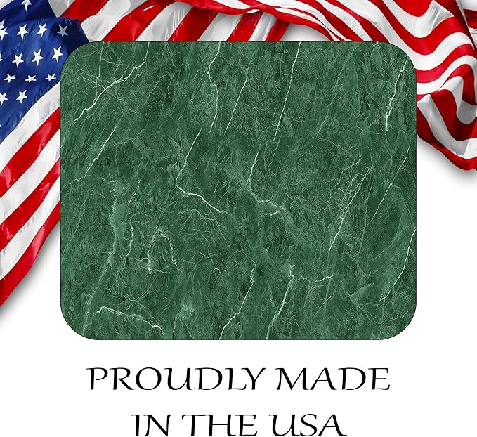 Green Marble Agate Mouse Pad Mat Mousepad for Desk Computer Laptop PC Gaming Home or Office Gift Marbled Abstract (Green MP27)