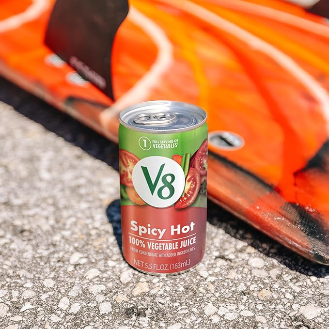 V8 Spicy Hot 100% Vegetable Juice, 5.5 fl oz Can (8 Pack)