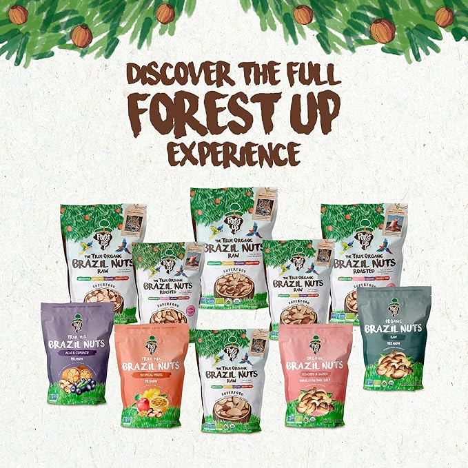 FLORESTA EM PÉ - The True Organic Premium Brazil Nuts (15oz) Roasted & Himalayan Salt | KOSHER | Non-Gmo | Certified Organic | No Oil | Fresh | Vegan | Gluten Free | Keto and Paleo Friendly | Sustainably Harvested