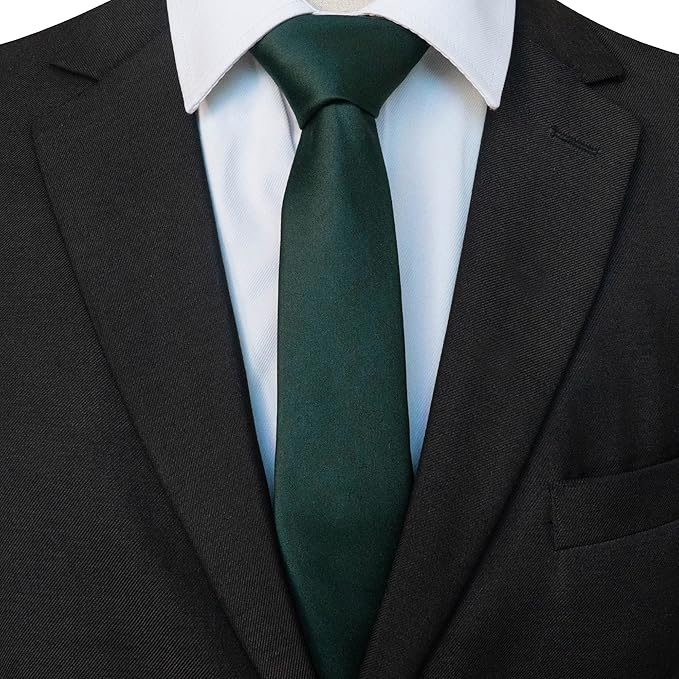 RBOCOTT 2.4“ Solid Color Skinny Tie Business Wedding Necktie for Men(6cm)