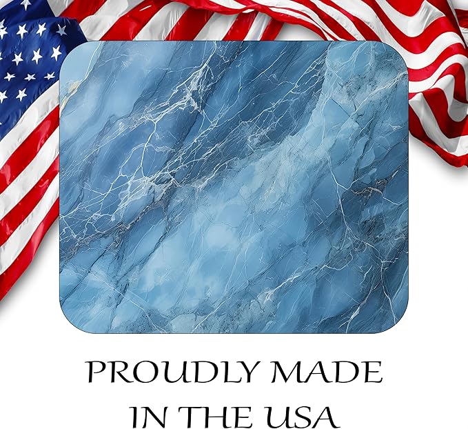 Blue Marble Agate Mouse Pad Mat Mousepad for Desk Computer Laptop PC Gaming Home or Office Gift Marbled Abstract (Blue Marble MP10)