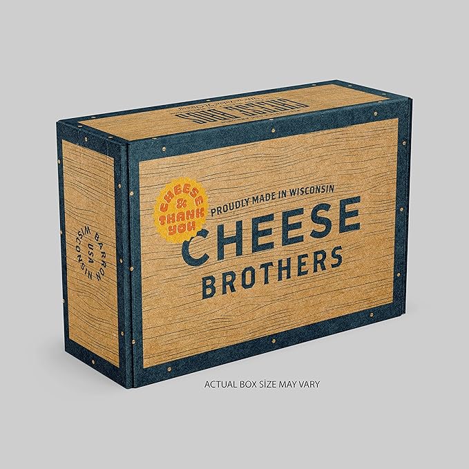 Cheese Bros. Welcome New Baby Gift Box | Fresh from Wisconsin | Includes Italian Fratello, Honey Sriracha Gouda, Smoked Gouda, Smoked 3 Amigos Spicy Gouda and Dill Havarti | Great Food Gifting Idea!