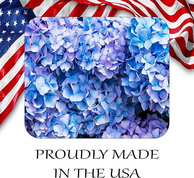 Floral Pattern Flower Mouse Pad Mat Mousepad for Desk Computer Laptop PC Gaming Home or Office Gift for Her Flowers (Blue Hydrangea MP104)