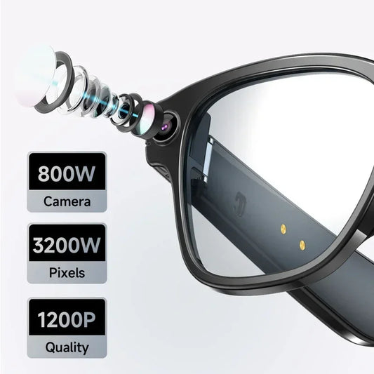 Lenovo 100MP Camera 8K HD Smart Glasses Chat GPT 260mAh Battery Bluetooth Call Voice Assistant Control Smart Glasses for Men