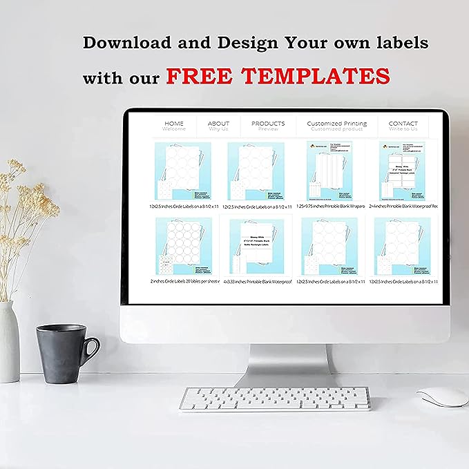 Bleidruck 1" x 2 - 5/8" Waterproof Shipping Labels, 30 up Printable Glossy White Mailing Address Labels, 20 Sheets 600 Labels Stickers Vinyl Sticker Paper Dries Quickly for Inkjet Printer | Laser Inkjet Printer Labels - TrueDesk