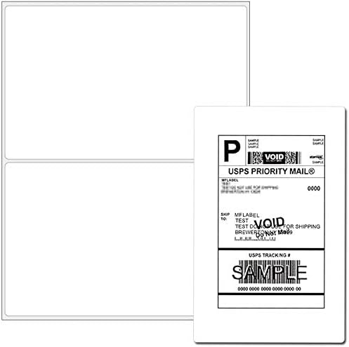Half Sheet Shipping Labels for Laser & Inkjet Printer - Rounded Corner Shipping Address Labels - 5 - 1/2" X 8 - 1/2" - 50 Labels | Laser Inkjet Printer Labels - TrueDesk