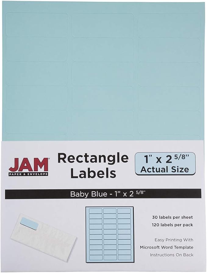 JAM PAPER Return Address Labels - Standard Mailing - 1 x 2 5/8 - Baby Blue - 120 Shipping Labels/Pack | Address Labels - TrueDesk