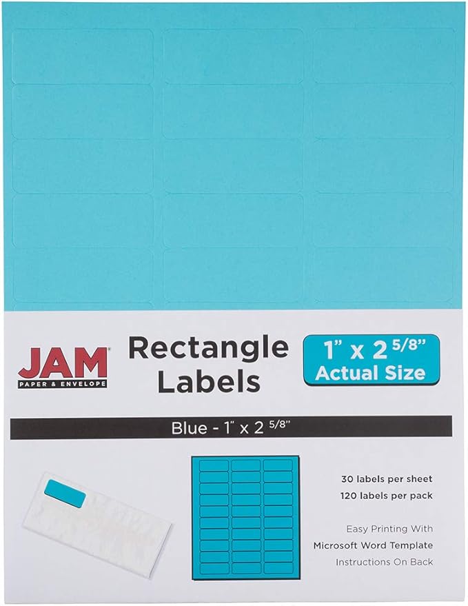 JAM PAPER Return Address Labels - Standard Mailing - 1 x 2 5/8 - Blue - 120 Shipping Labels/Pack | Address Labels - TrueDesk