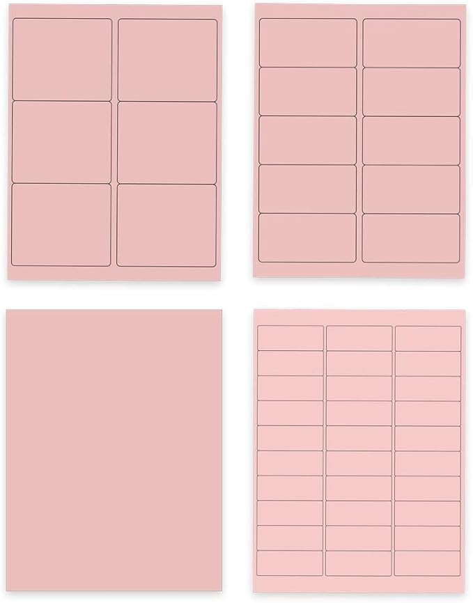 JAM PAPER Shipping & Mailing Address Labels - Multi Size Assortment - Baby Pink - 370/Pack | Address Labels - TrueDesk