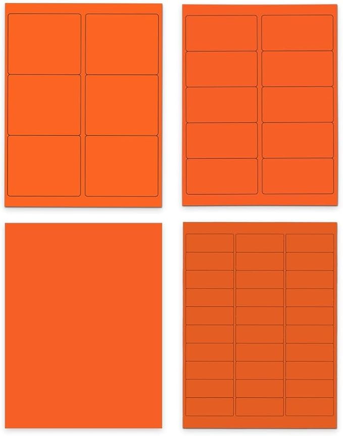 JAM PAPER Shipping & Mailing Address Labels - Multi Size Assortment - Orange - 370/Pack | Address Labels - TrueDesk