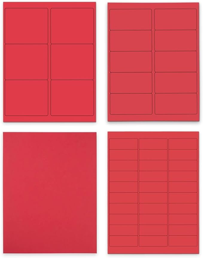 JAM PAPER Shipping & Mailing Address Labels - Multi Size Assortment - Red - 370/Pack | Address Labels - TrueDesk