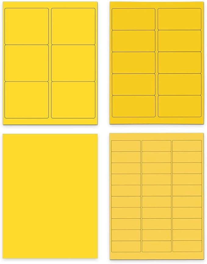 JAM PAPER Shipping & Mailing Address Labels - Multi Size Assortment - Yellow - 370/Pack | Address Labels - TrueDesk