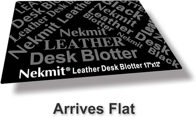 Nekmit Leather Desk Blotter Pad 17 x 12 Inches, Flat, Non - Slip, Waterproof, Black | Desk Pads Blotters - TrueDesk