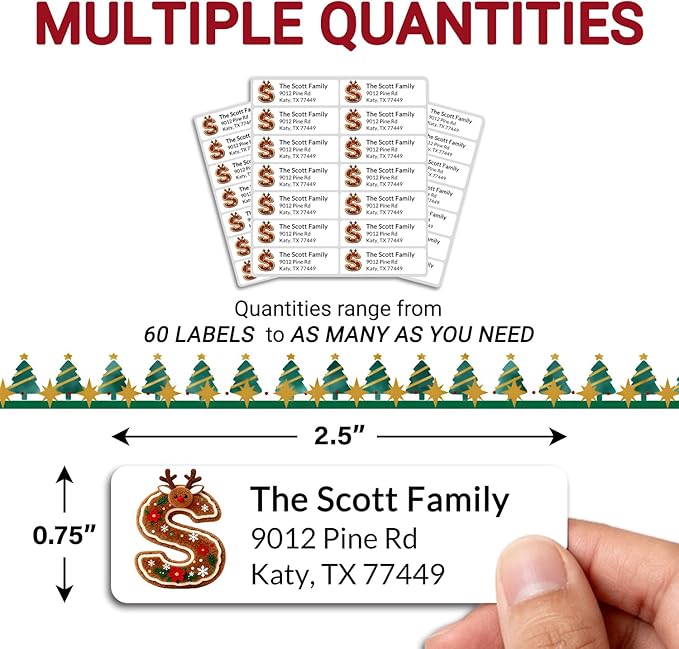 Personalized Return Address Labels - Custom Address Labels with Monogram (Furry) | All - Purpose Labels - TrueDesk