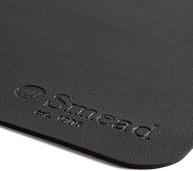 Smead Desk Pad, Vegan Leather Desk Mat with Non - Slip Faux Suede Backing, Perfect Desk Organizer for Office Decor, 23.6” x 13.7” Small, Charcoal (64838) | Desk Pads Blotters - TrueDesk