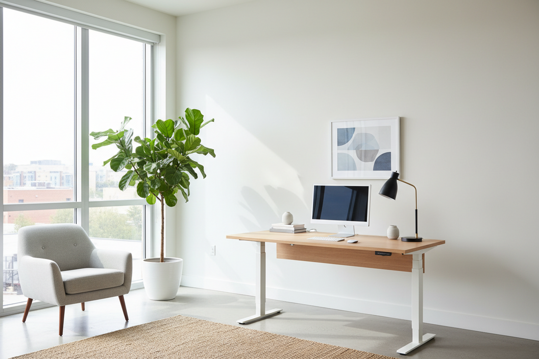 Professional standing desk for better energy and focus in your home office, by True-Desk.
